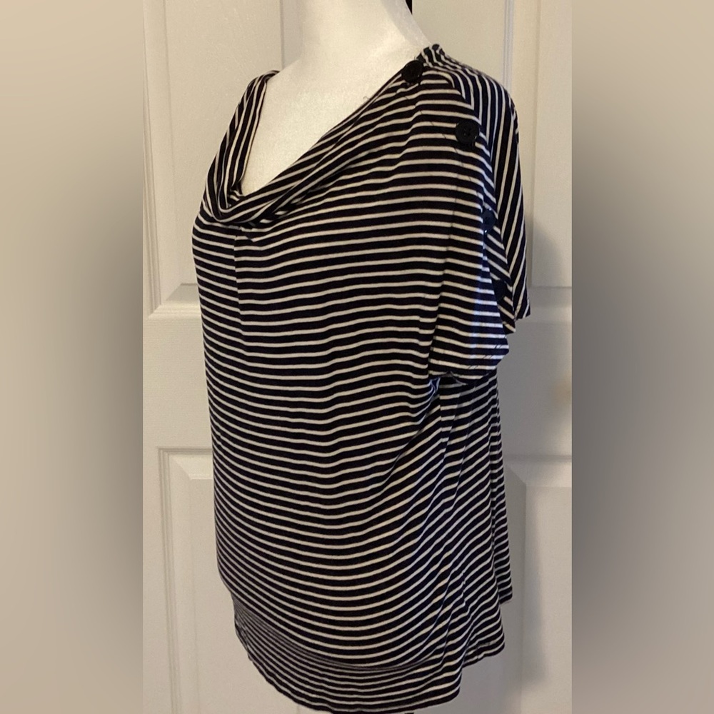 Talbots striped Shoulder Button Shirt size Md petite